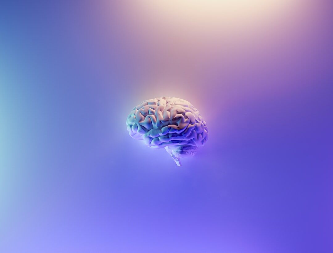 Artificial intelligence digital brain visualization with glowing neural network